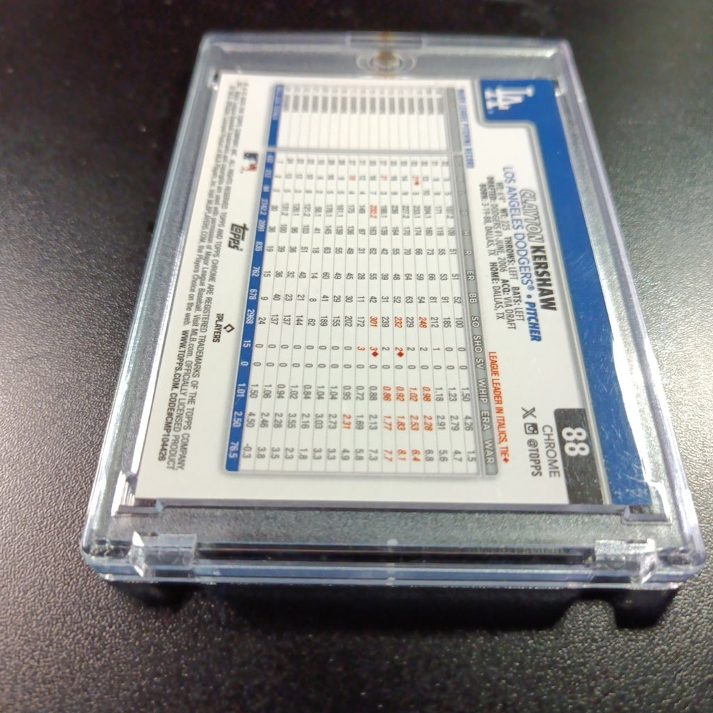 Clayton Kershaw #2/25 Orange Lava Prizm Refractor Topps Chrome Baseball Card 