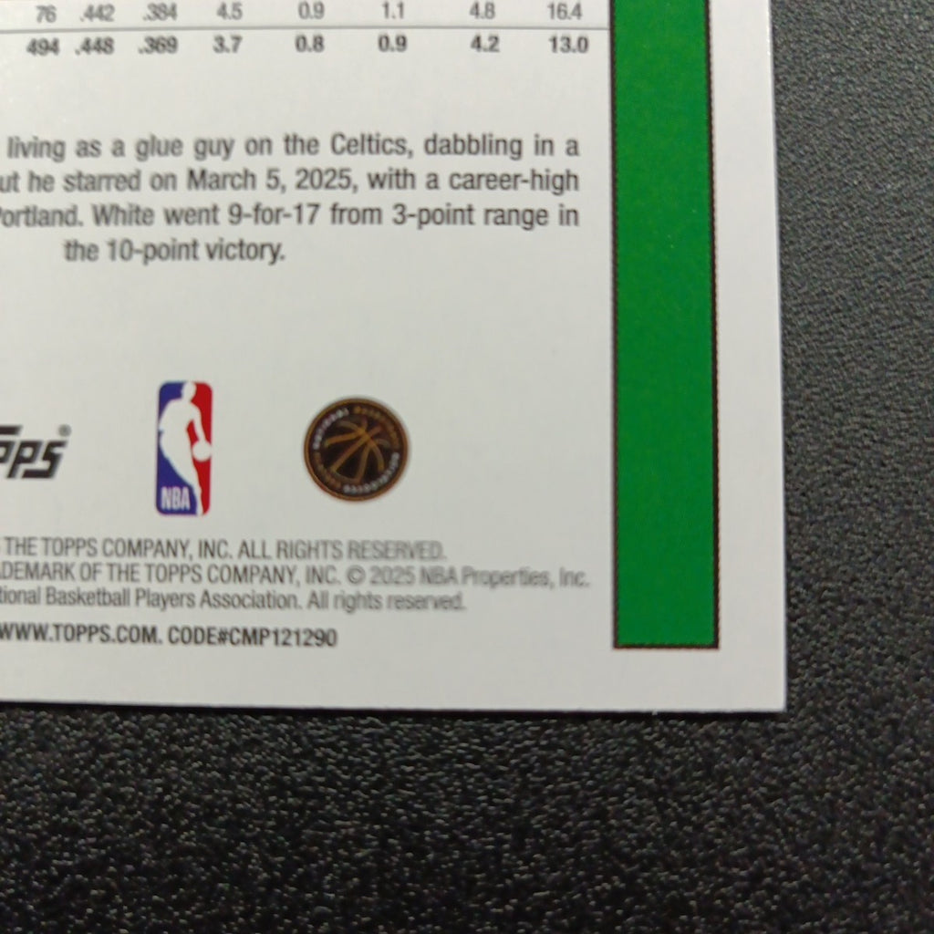 2025-26 Topps Basketball Card Derrick White Silver Foil 45th Anniversary