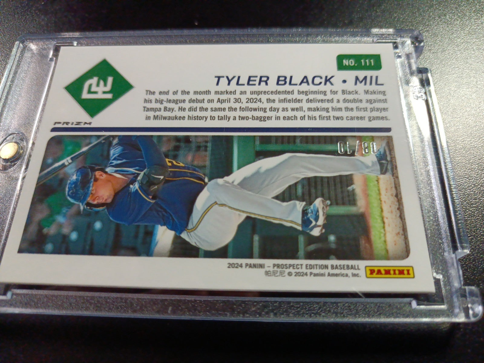 Tyler Black # /10 Panini Prospects Gold Prizm Refractor Baseball Card MLB
