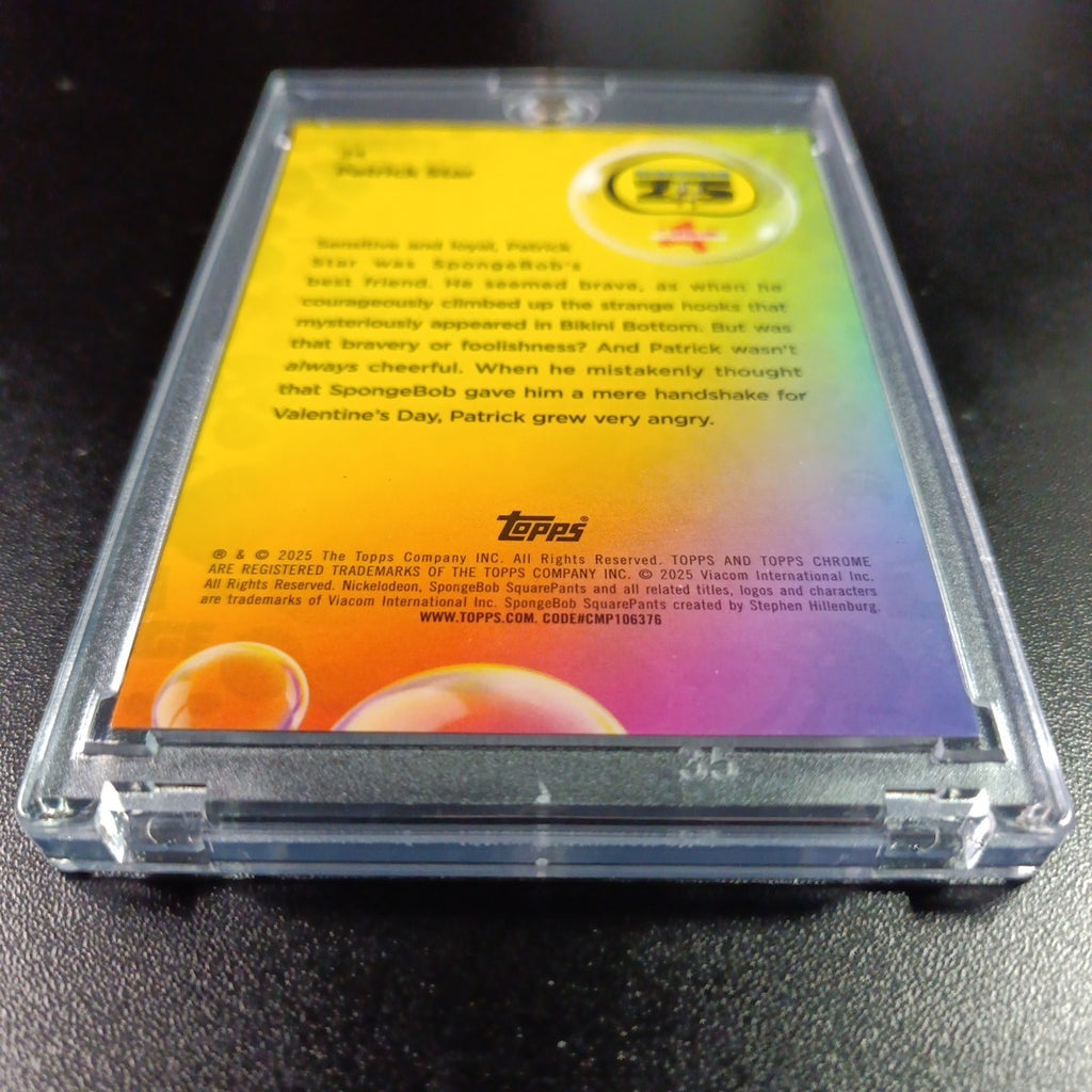 SpongeBob # 31/199 Patrick Star Aqua Lava Refractor Card Topps Case Hit /199