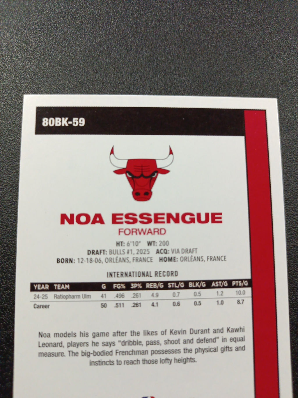 2025-26 Topps Basketball Card Noa Essengue Silver Foil 45th Anniversary