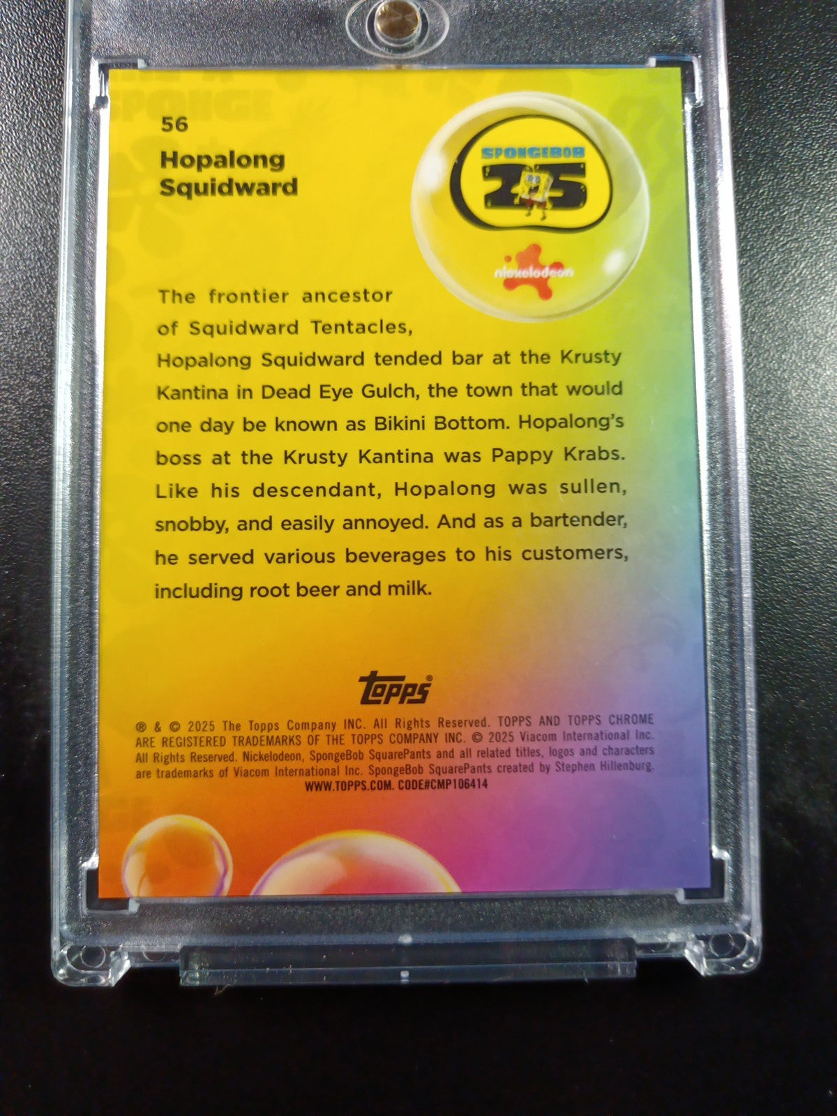 SpongeBob /25 Night Shift Manager Hopalong Squidward Cracked Ice Variant Card