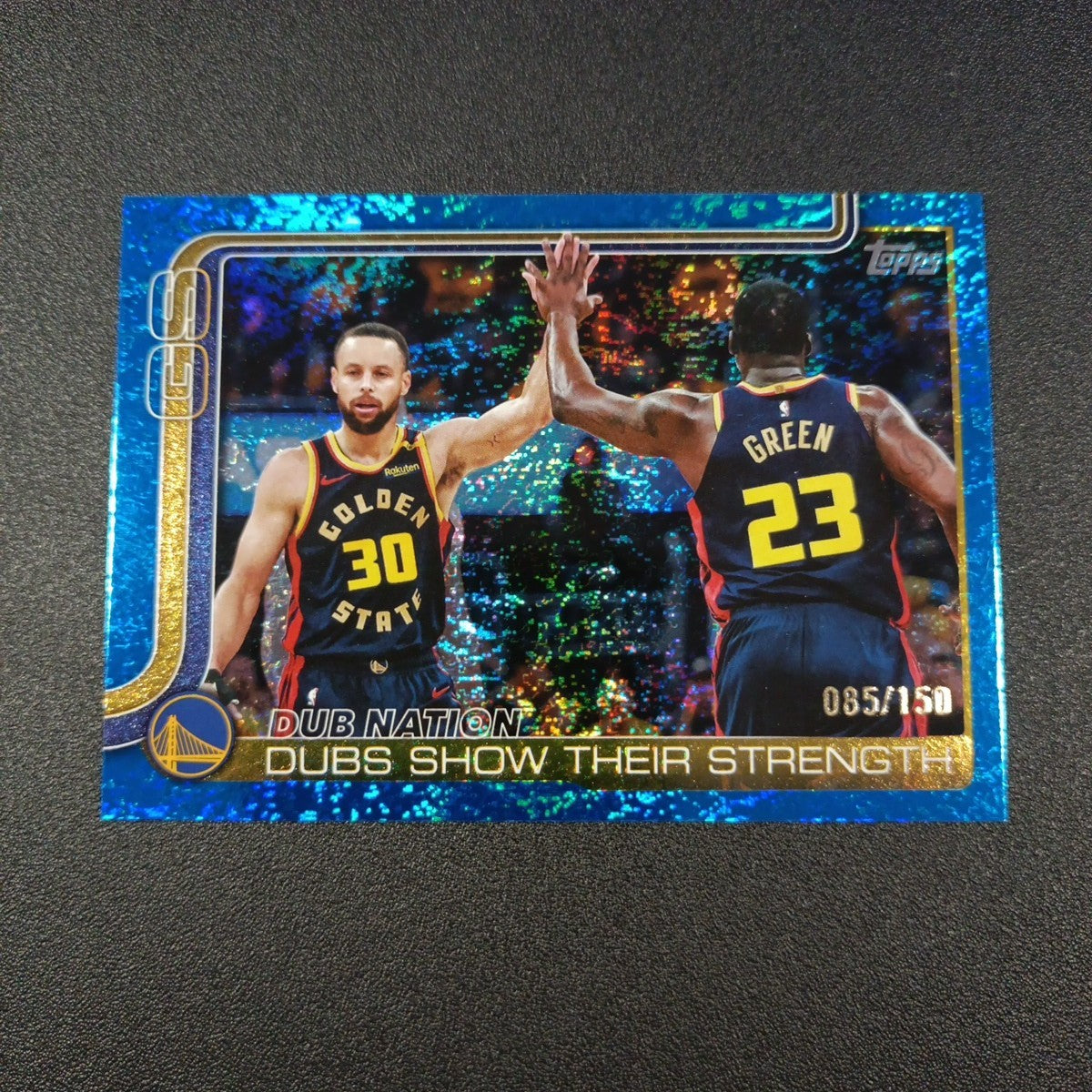 # /150 Topps Basketball 2025-26 Stephen Curry Dub Nation Blue Speck Prizm Dubs