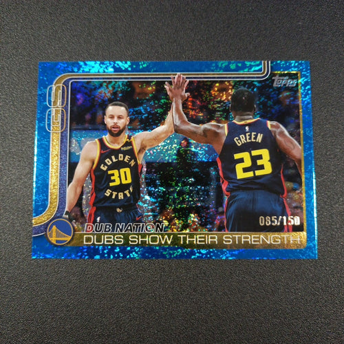 # /150 Topps Basketball 2025-26 Stephen Curry Dub Nation Blue Speck Prizm Dubs