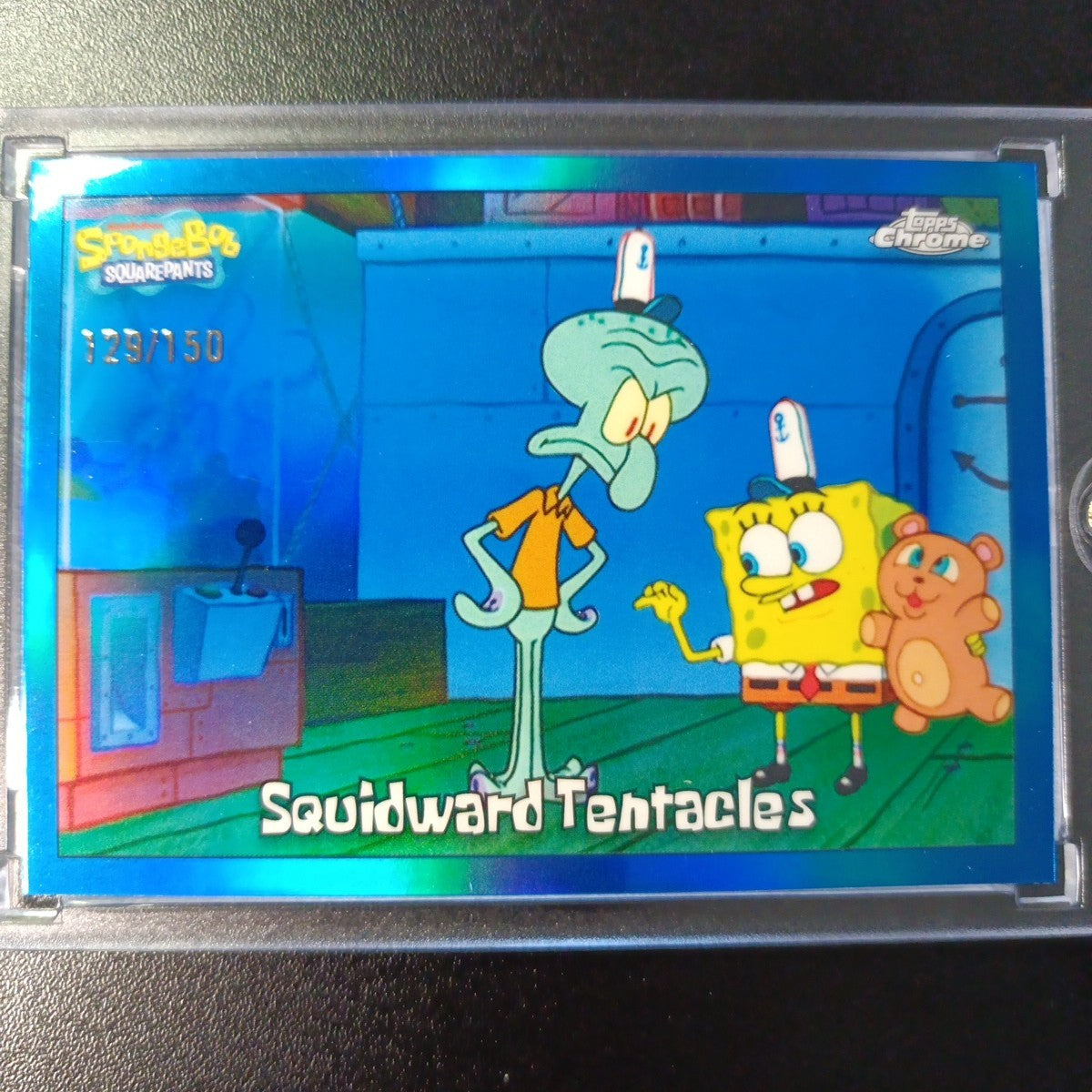 SpongeBob /150 Blue Refractor Squidward Tentacles Krusty Krab Topps 2025 Card