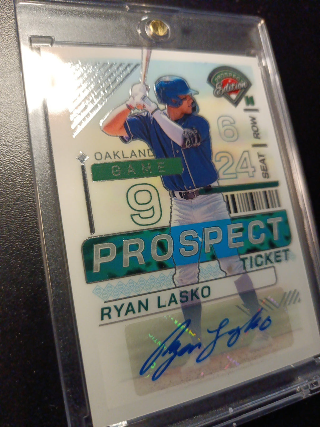 Autograph Ryan Lasko Athletics Rookie Baseball Card Panini Prospects 2024