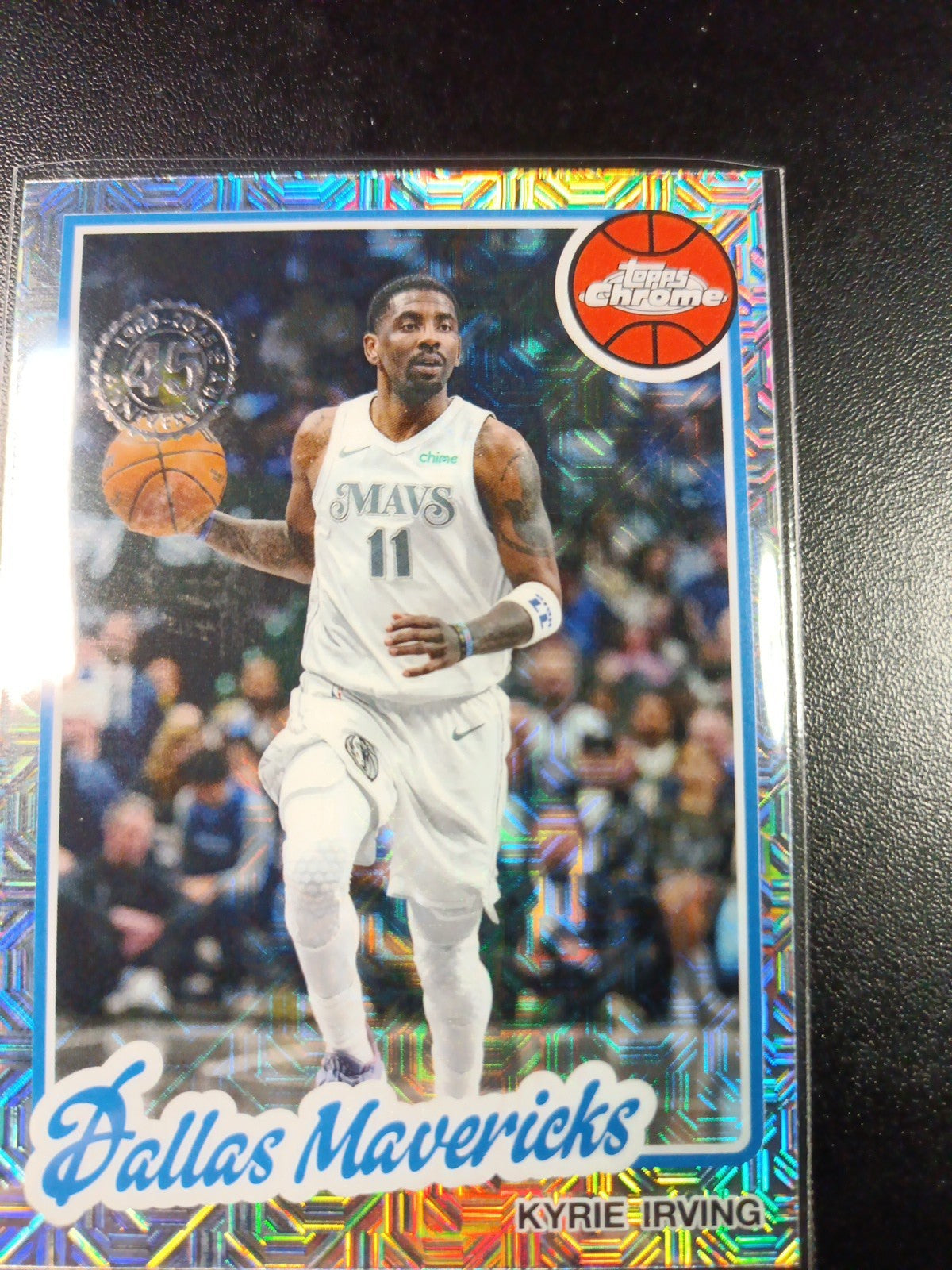 Mojo Refractor Kyrie Irving 45th Anniversary Card 25-26 Topps