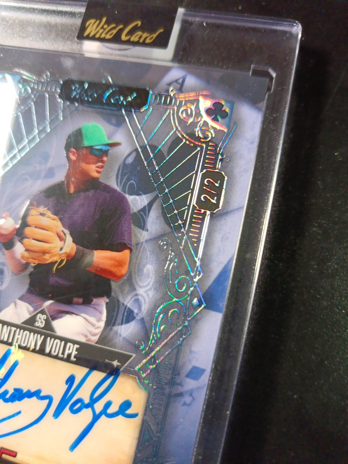 # 2/2 Autograph Anthony Volpe Holo Foil Blue Rookie Baseball Wild Card  MLB