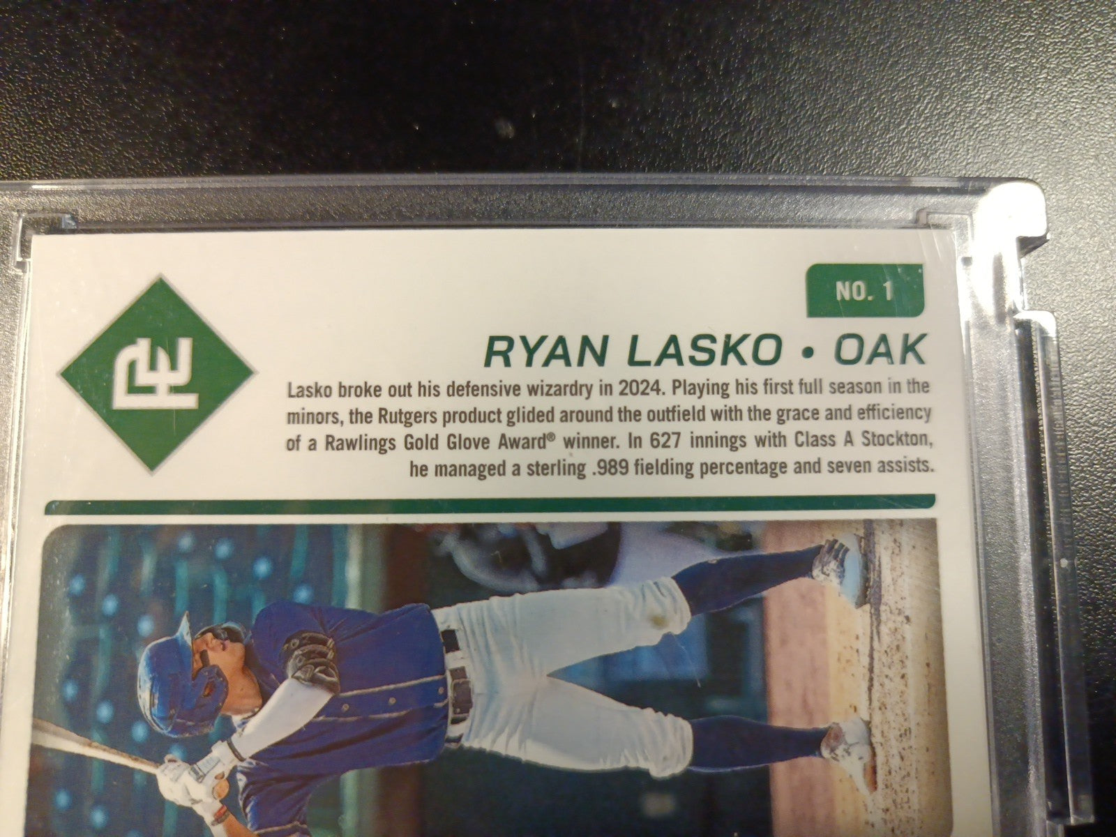 Autograph Ryan Lasko Athletics Rookie Baseball Card Panini Prospects 2024