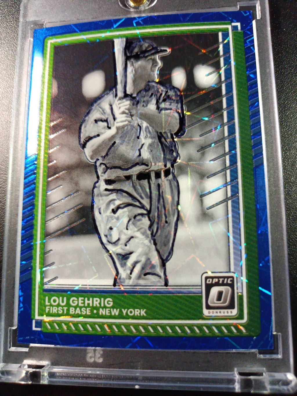 Lou Gehrig Prizm Artist Sketch Baseball Card Panini Donruss Optic