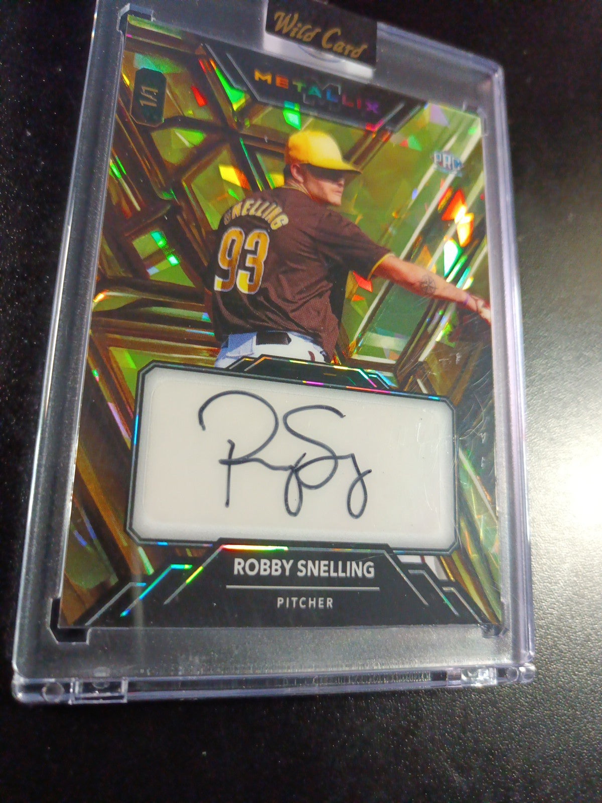 1/1 Autograph Robby Snelling Gold Cracked Ice Prizm Rookie Baseball Wild Card