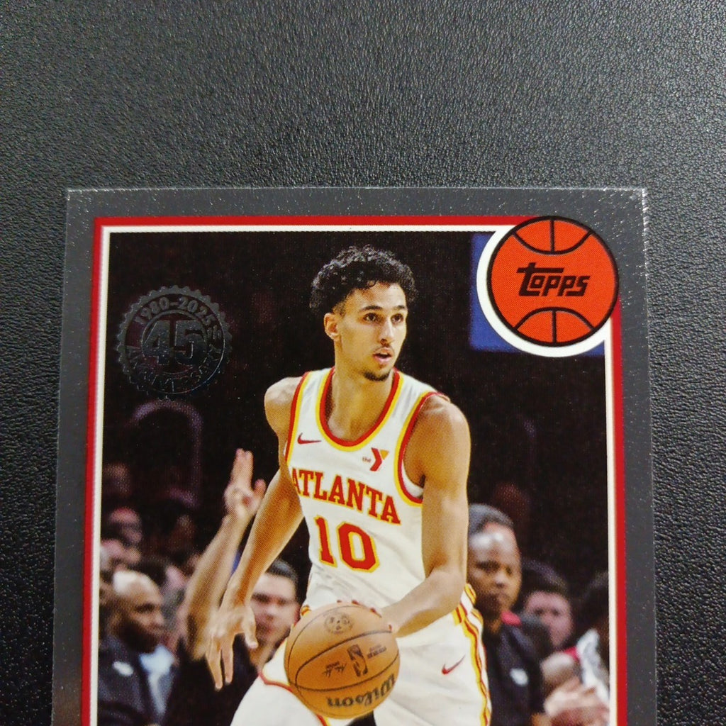 2025-26 Topps Basketball Card Zaccharie Risacher Silver Foil 45th Anniversary