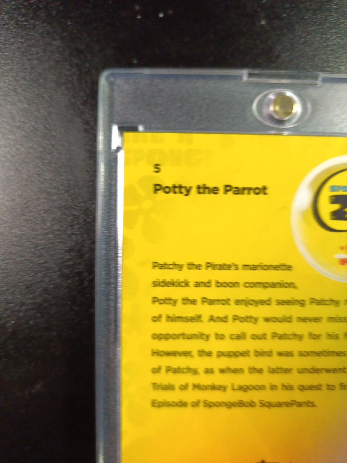 SpongeBob 63/150 Potty The Parrot Patchy The Pirate Blue Refractor Card /150