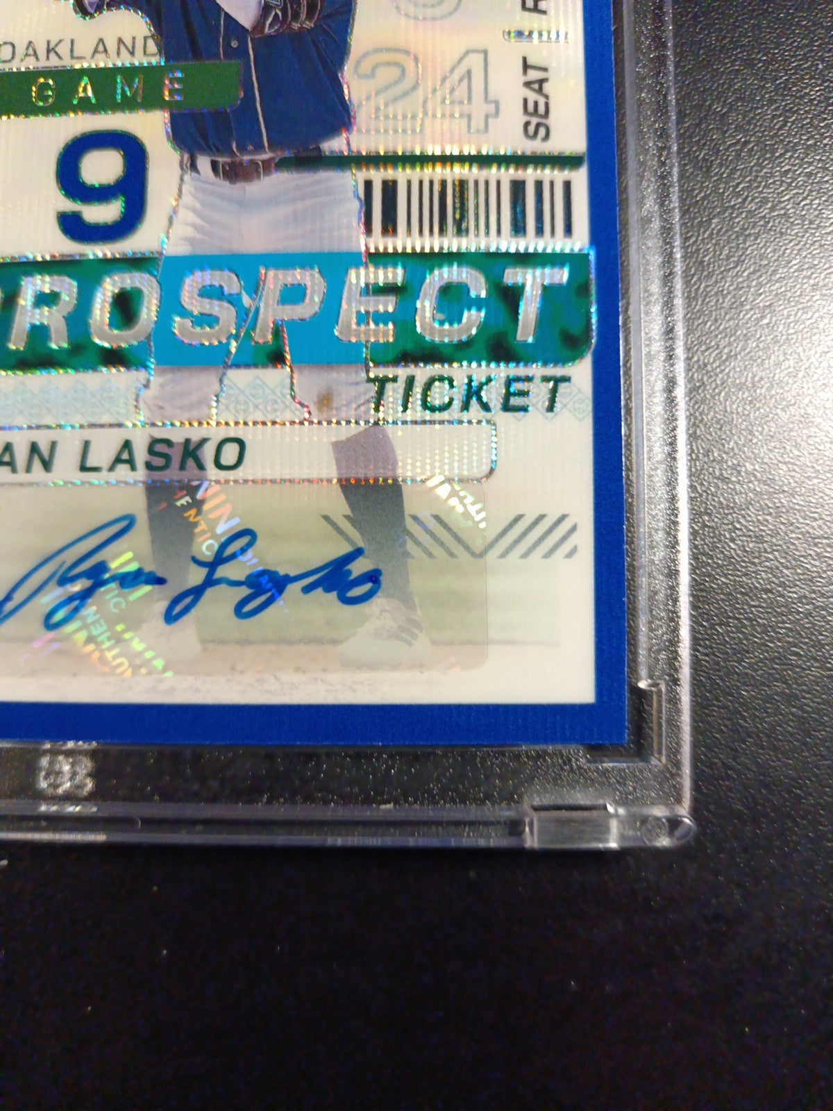 /75 Autograph Ryan Lasko Athletics Rookie Wave Prizm Baseball Card 