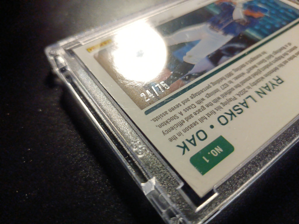 /75 Autograph Ryan Lasko Athletics Rookie Wave Prizm Baseball Card 