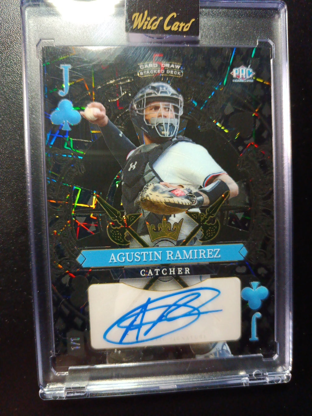 # 1/1 Autograph Agustin Ramirez Black Prizm Refractor Rookie Baseball Wild Card