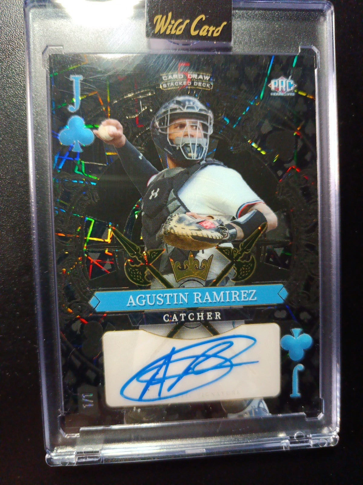 # 1/1 Autograph Agustin Ramirez Black Prizm Refractor Rookie Baseball Wild Card
