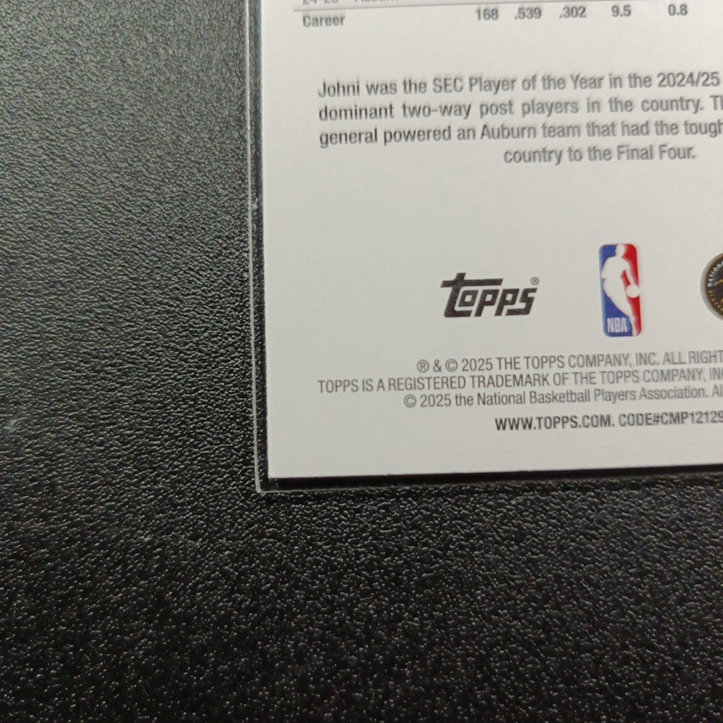 2025-26 Topps Basketball Card Johni Broome Silver Foil 45th Anniversary Case Hit