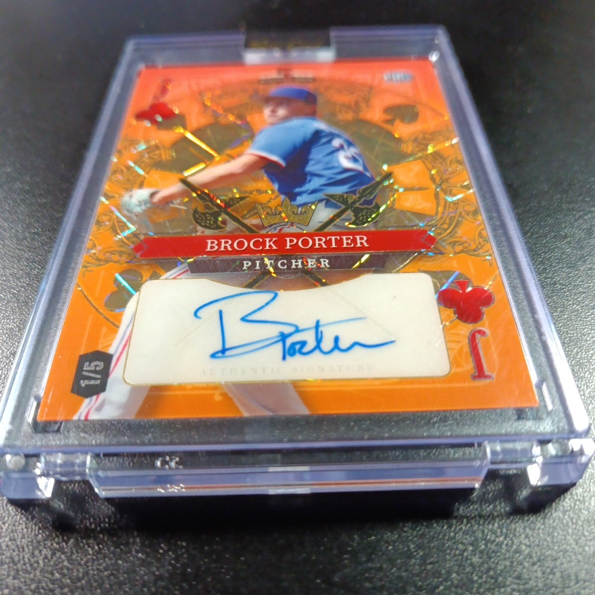 # 1/5 Autograph Brock Porter Gold Prizm Refractor Rookie Baseball Wild Card  MLB