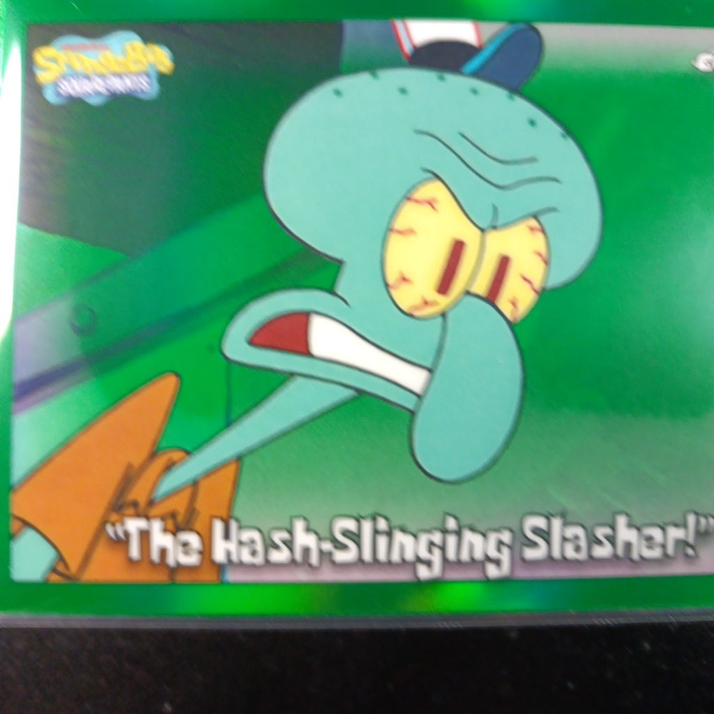 SpongeBob Squidward Green Kelp Refractor The Hash Slinging Hasher Card Topps