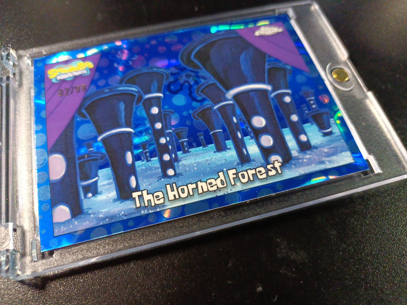 SpongeBob # 2/99 Blue Bubblefractor Wave The Horned Forest Card Topps Chrome /99