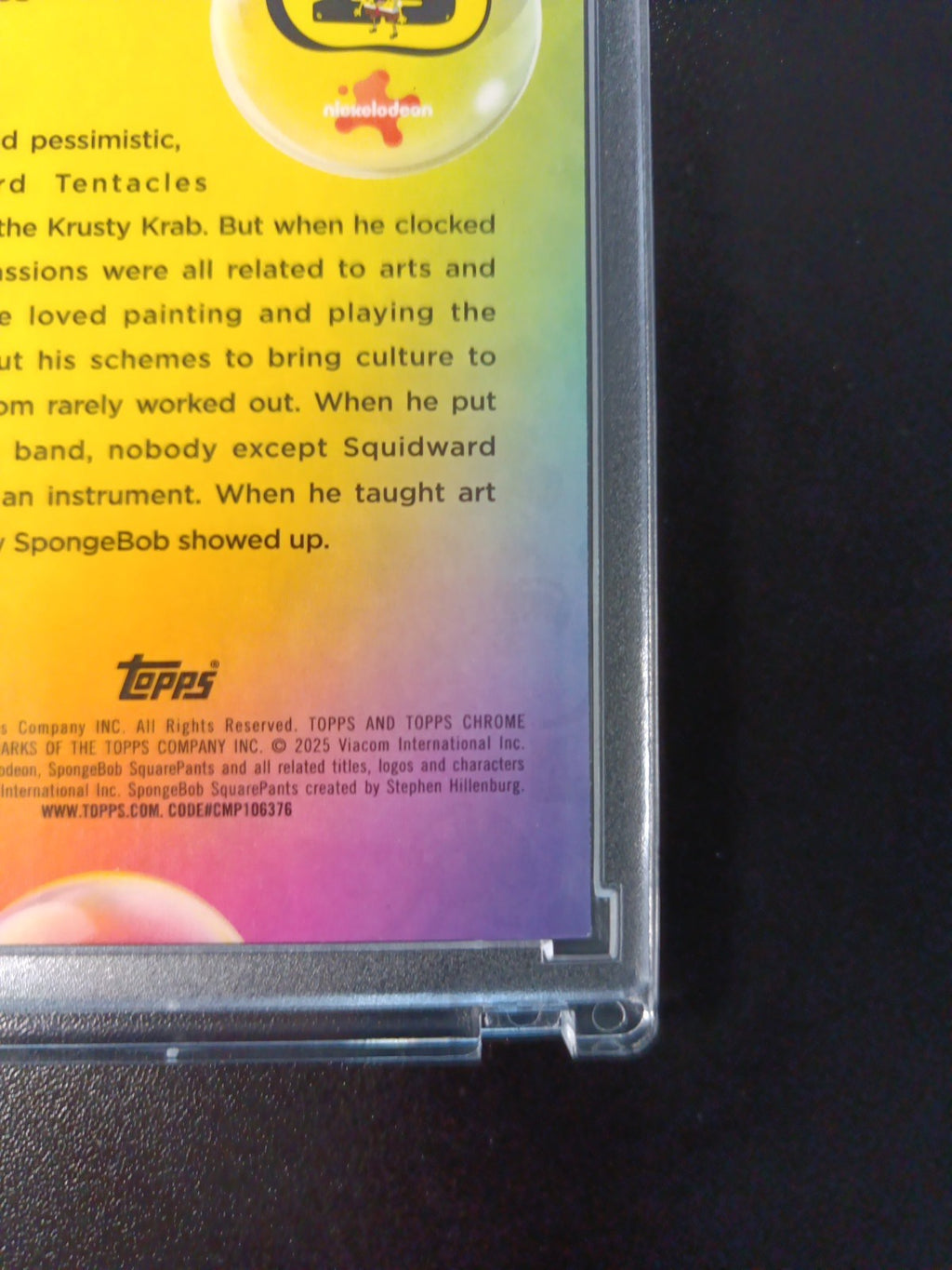 SpongeBob /150 Blue Refractor Squidward Tentacles Krusty Krab Topps 2025 Card