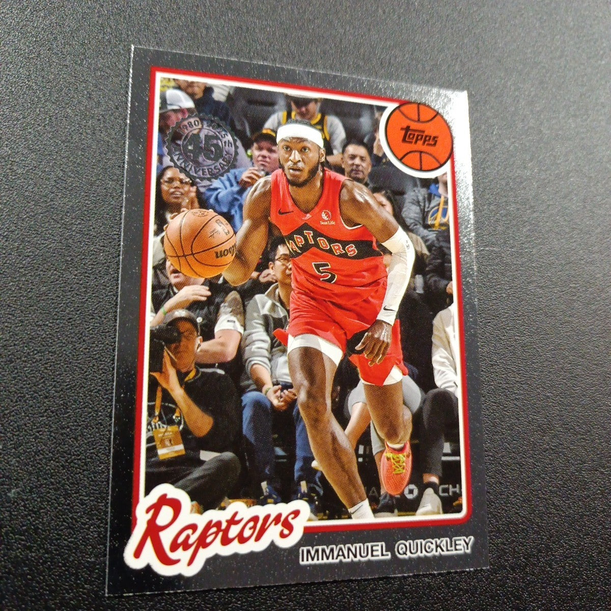 2025-26 Topps Basketball Card Immanuel Quickley Silver Foil 45th Anniversary