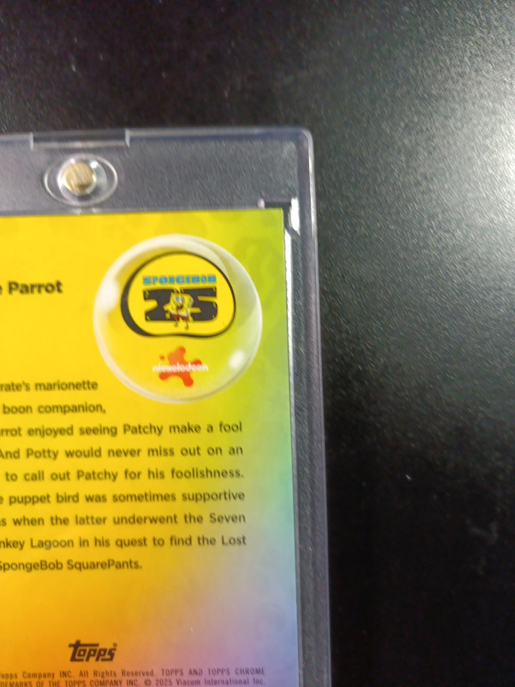 SpongeBob 63/150 Potty The Parrot Patchy The Pirate Blue Refractor Card /150