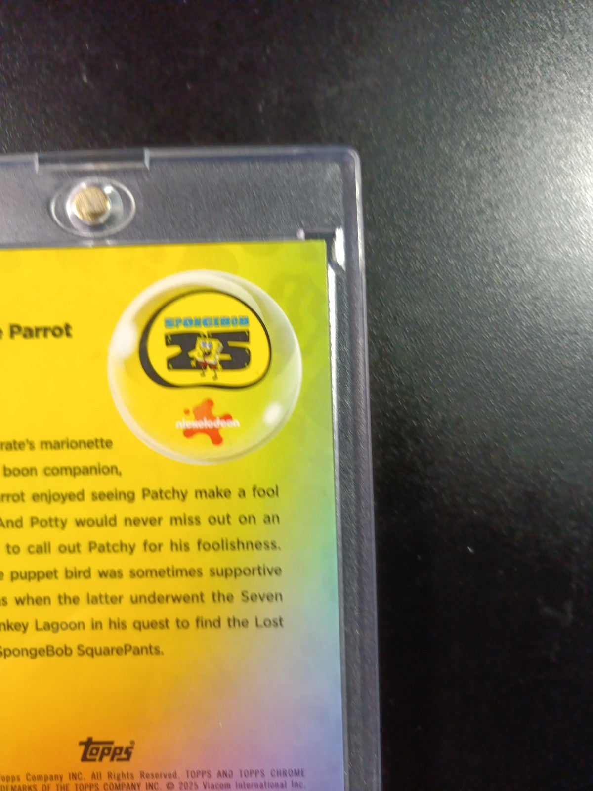 SpongeBob 63/150 Potty The Parrot Patchy The Pirate Blue Refractor Card /150