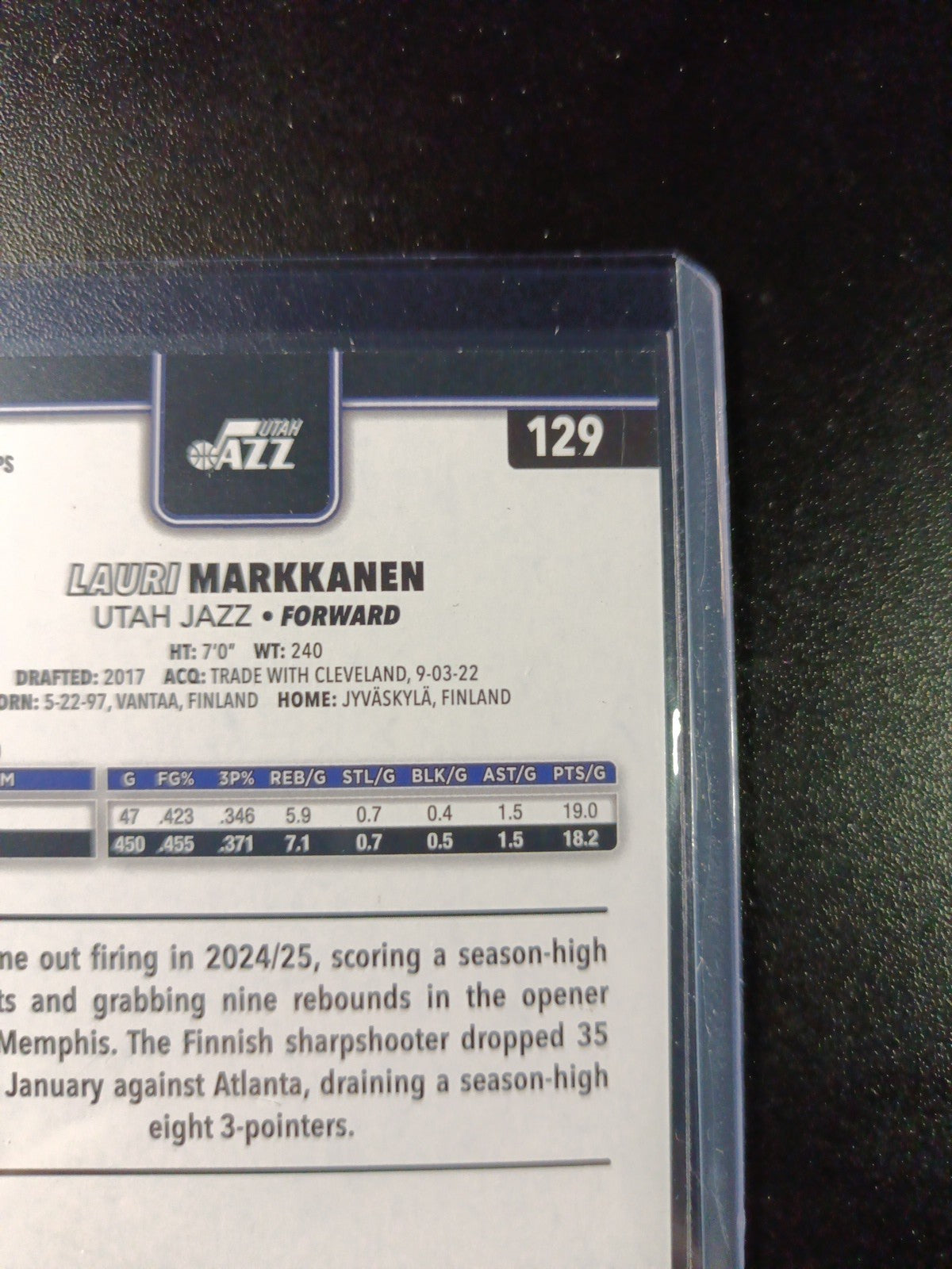 # /2025 Gold Topps Basketball 2025-26 Card Lauri Markkanen 515/2025 Case Hit