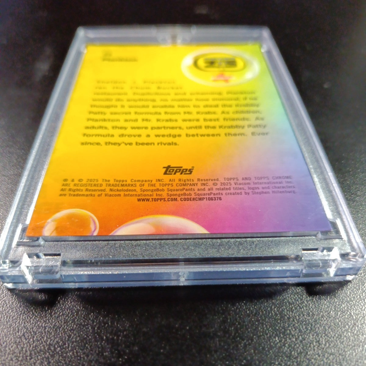 SpongeBob 116/150 Plankton Chum Bucket Blue Refractor Card Topps /150