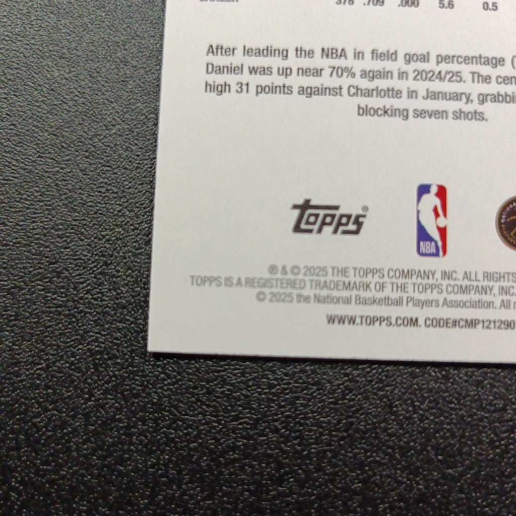 2025-26 Topps Basketball Card Daniel Gafford Silver Foil 45th Anniversary