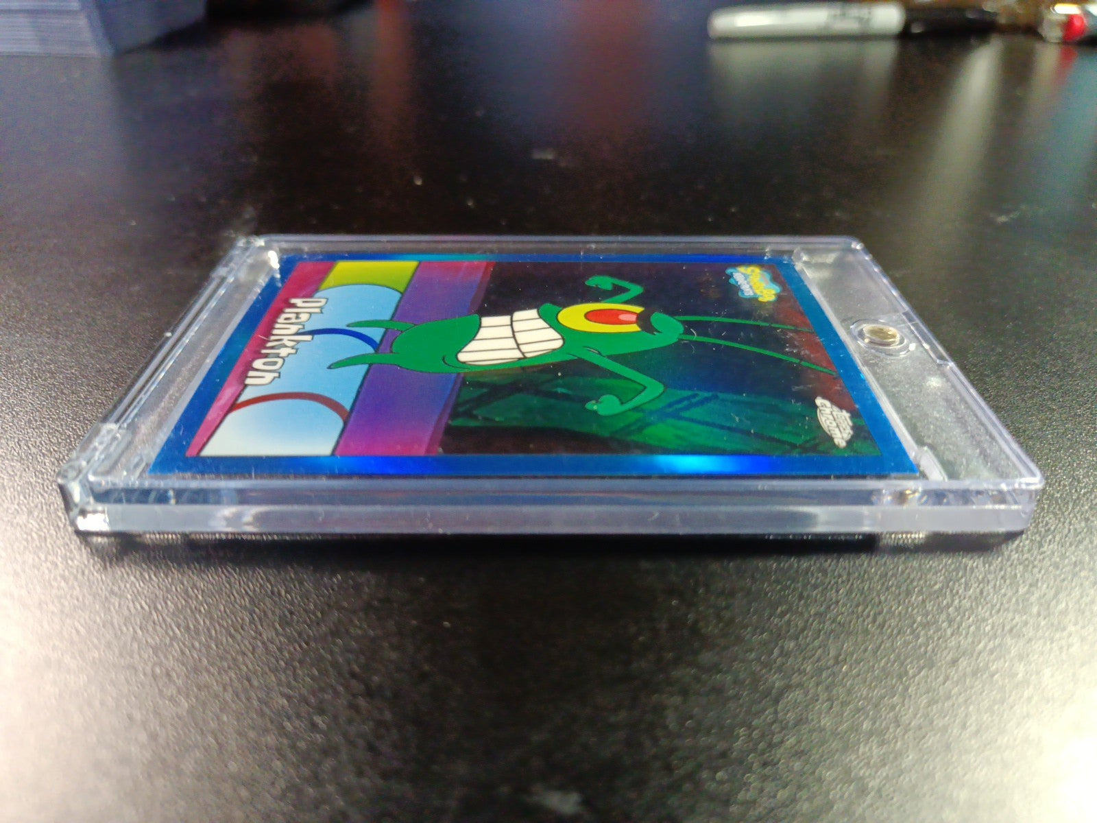 SpongeBob 116/150 Plankton Chum Bucket Blue Refractor Card Topps /150