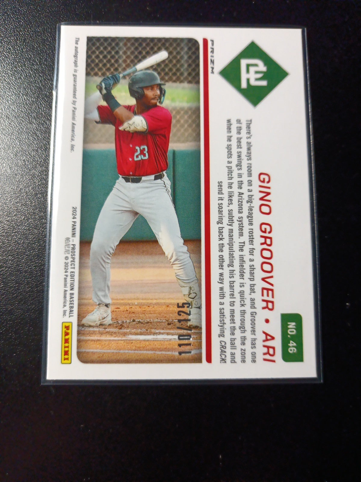 # /125 Prizm Autograph Gino Groover Panini Prospect Rookie Baseball Card 2024