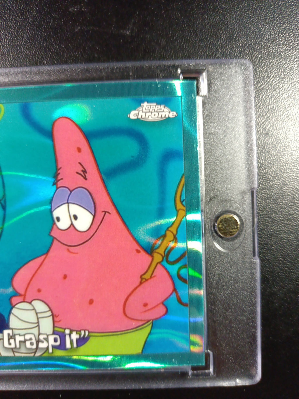 SpongeBob 121/199 Firmly Grasp It Squidward Aqua Lava Refractor Card Topps /199
