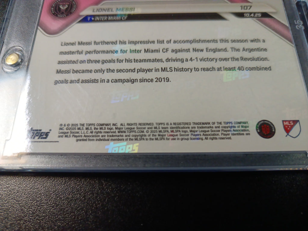 # /25 Lionel Messi Orange Foil Topps Now  Variant & Base Card 107 Soccer 2025