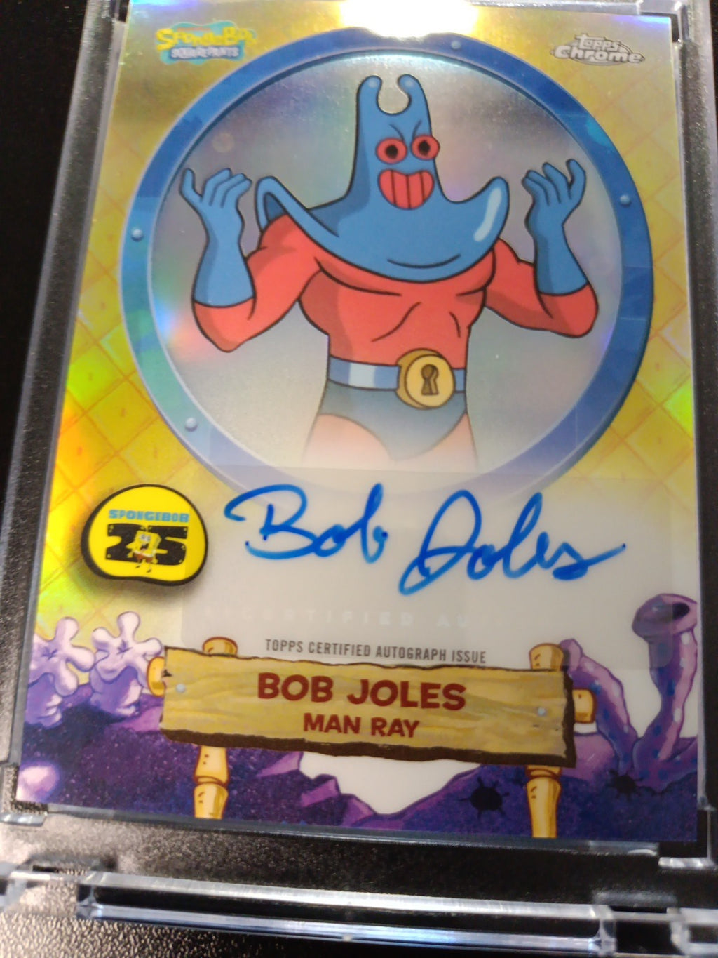 SpongeBob Autograph Man Ray Bob Joles Topps Chrome 2025 Refractor Card