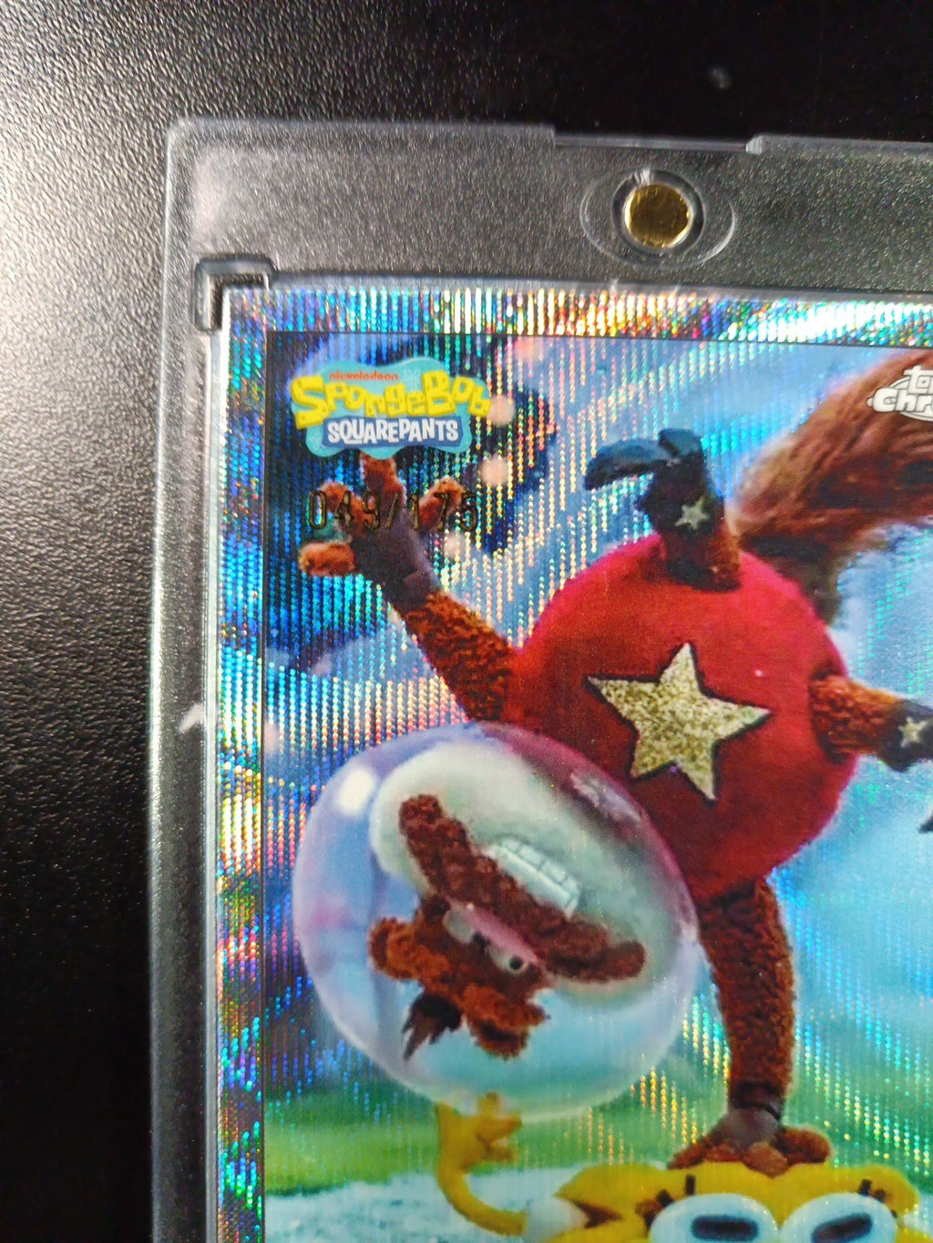 SpongeBob 49/175 Silver Wave Refractor Pa Cheeks Sandy Topps Chrome Card /175