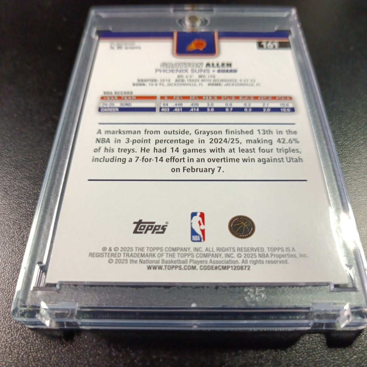 /99 Grayson Allen Season Tip Off Green Logofractor Card 2025-26 Topps Basketball