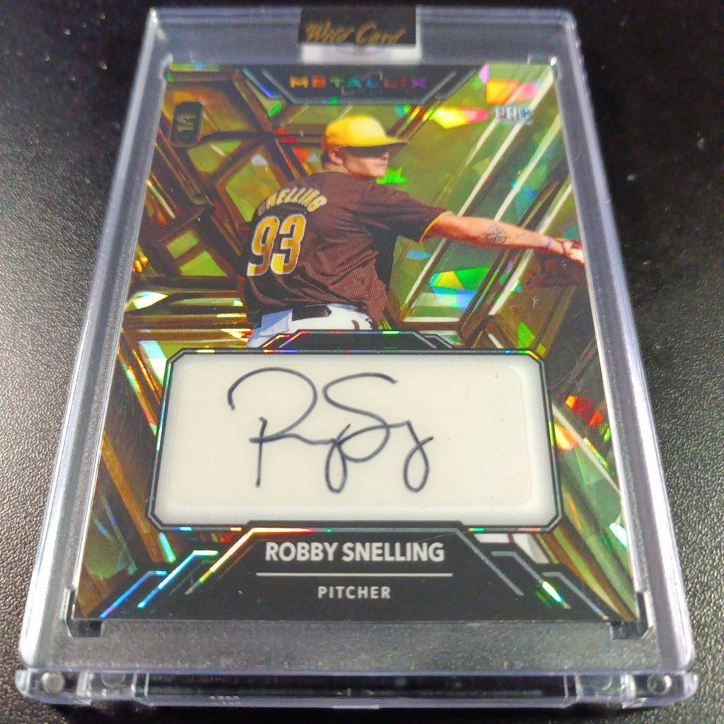 1/1 Autograph Robby Snelling Gold Cracked Ice Prizm Rookie Baseball Wild Card