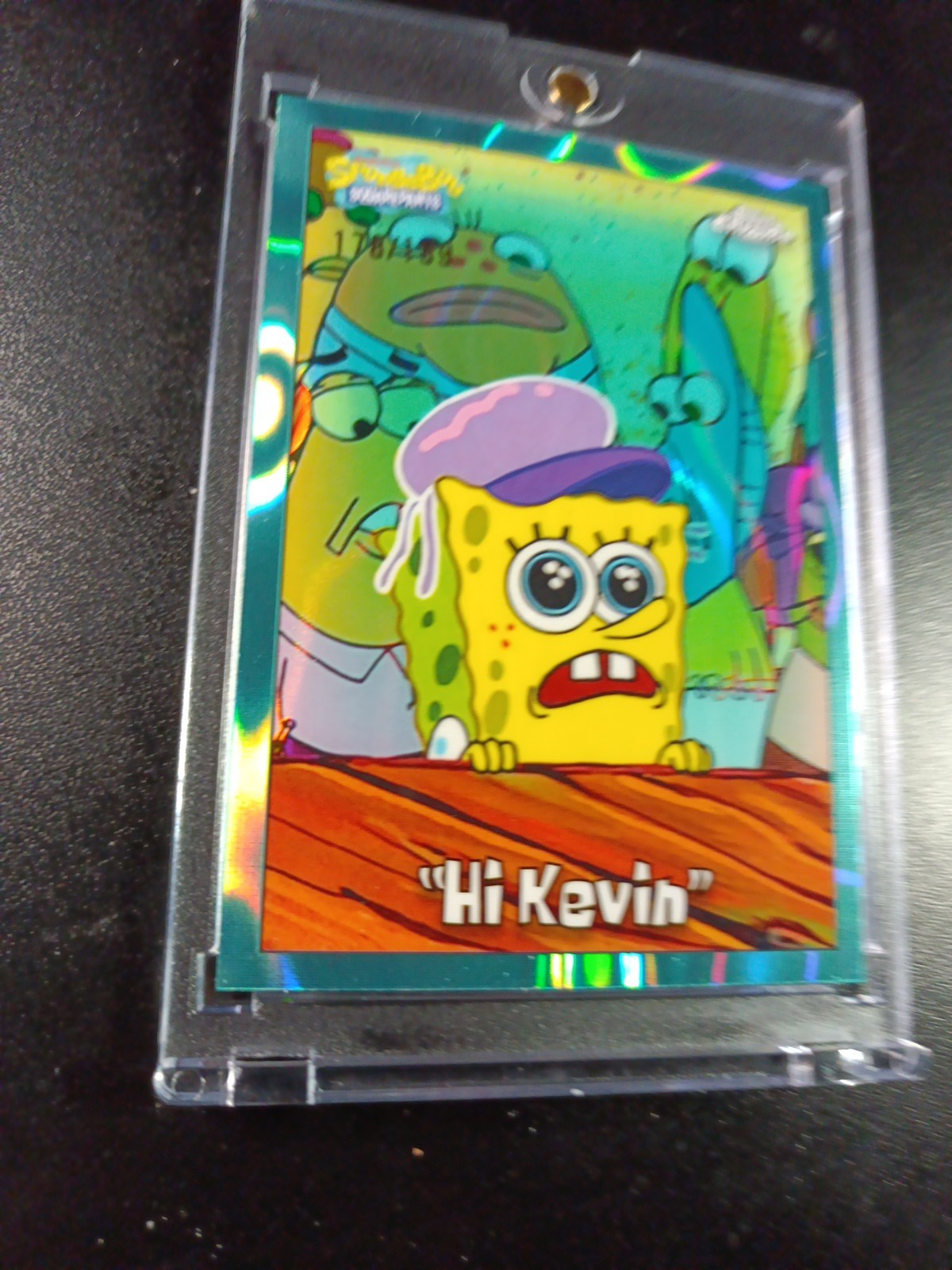 SpongeBob 178/199 Hi Kevin Jellyfish Hat Aqua Lava Refractor Card Topps /199