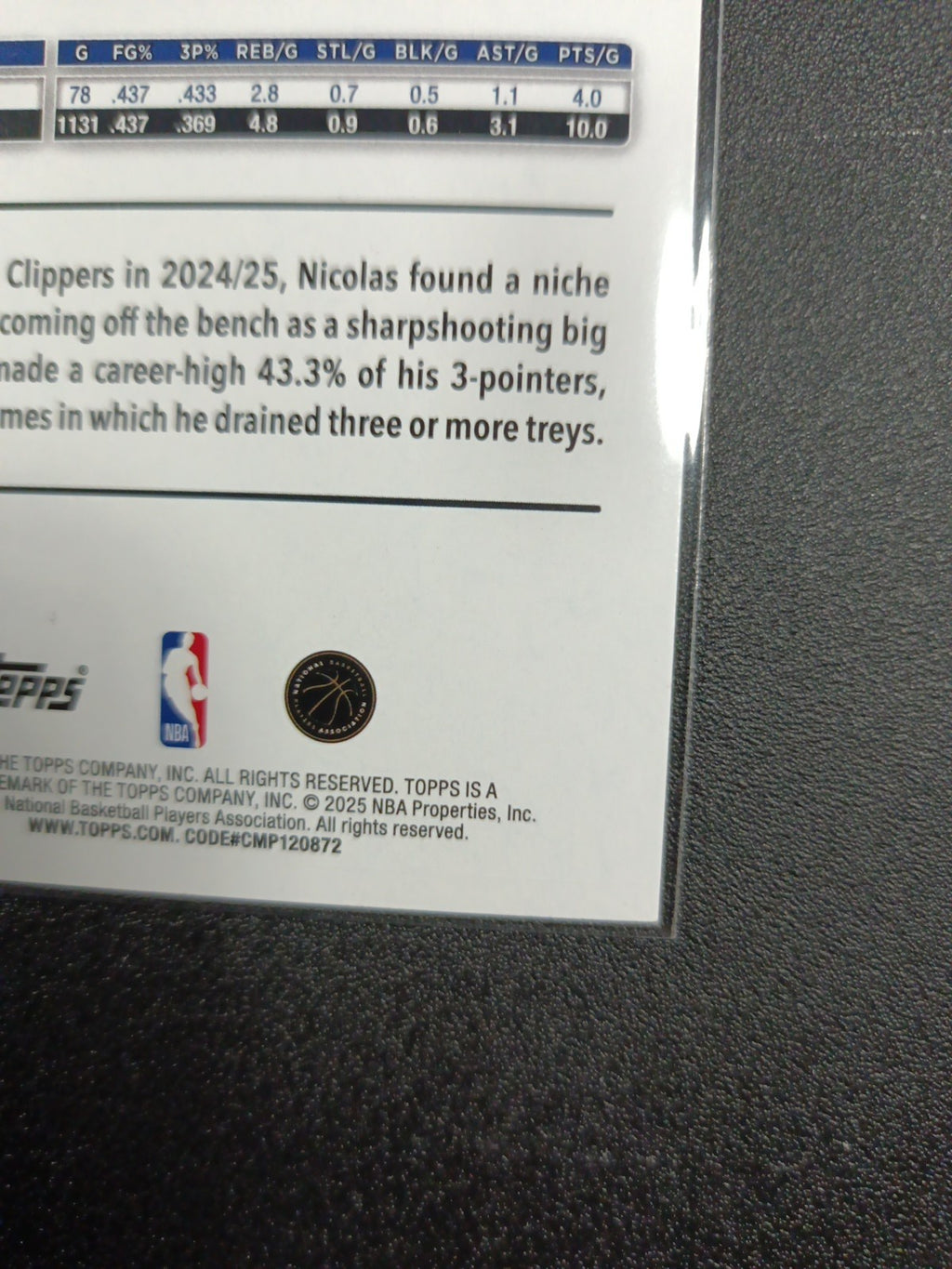 # /2025 Gold Topps Basketball 2025-26 Card Nicolas Batum 1784/2025 Case Hit