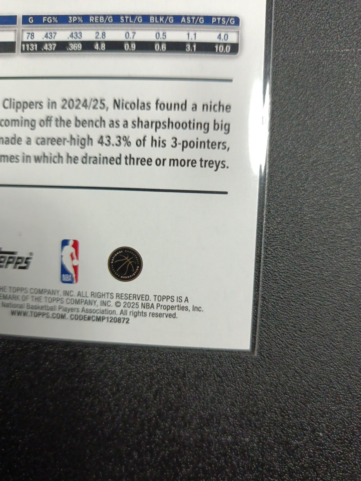 # /2025 Gold Topps Basketball 2025-26 Card Nicolas Batum 1784/2025 Case Hit