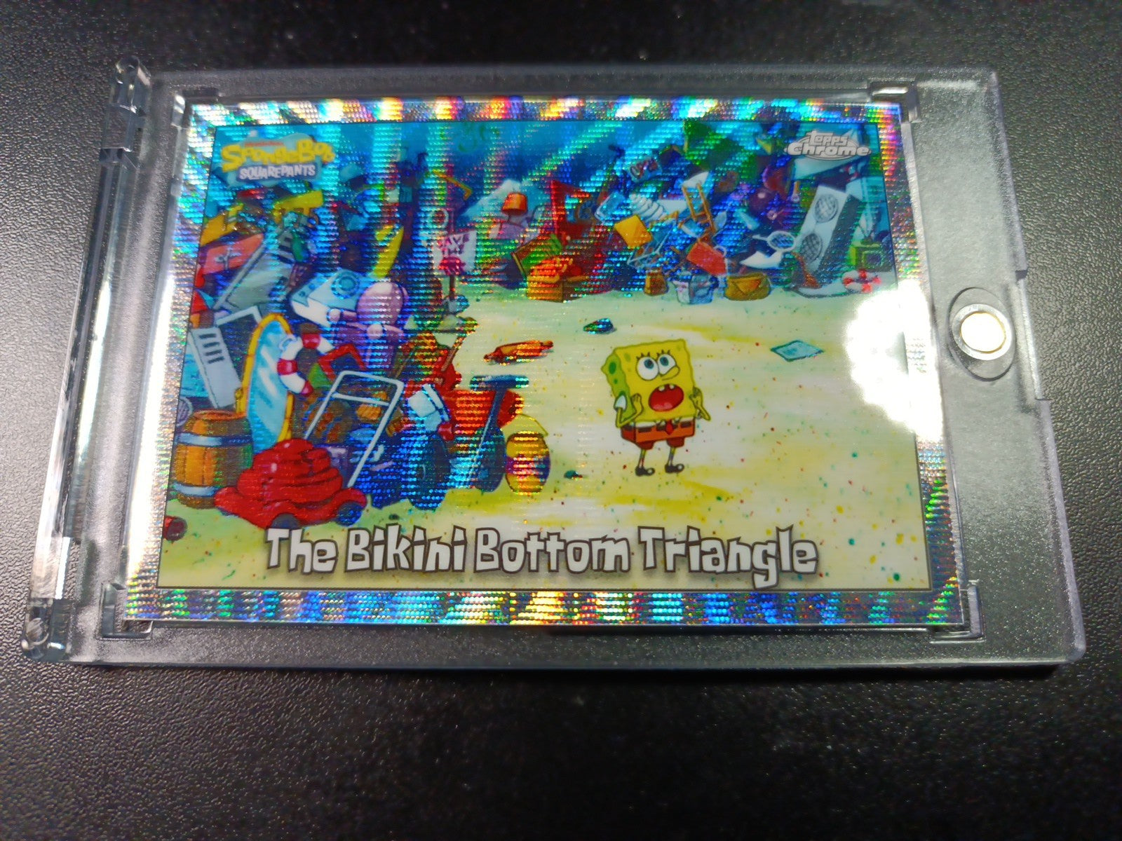 SpongeBob # 152/175 Silver Wave Refractor Bikini Bottom Triangle Card Topps /175