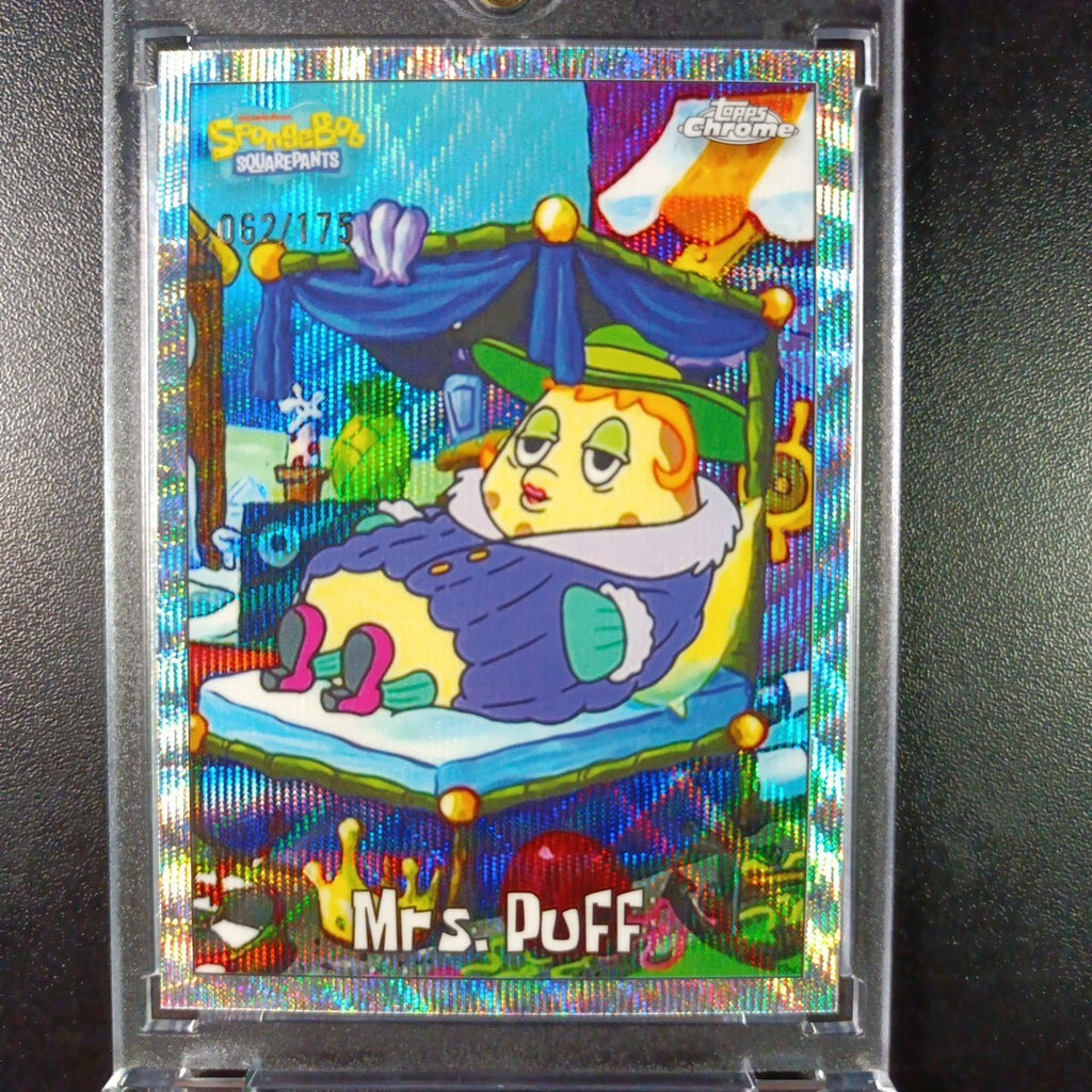 SpongeBob # 62/175 Silver Wave Refractor Mrs. Puff Relaxing Card Topps /175