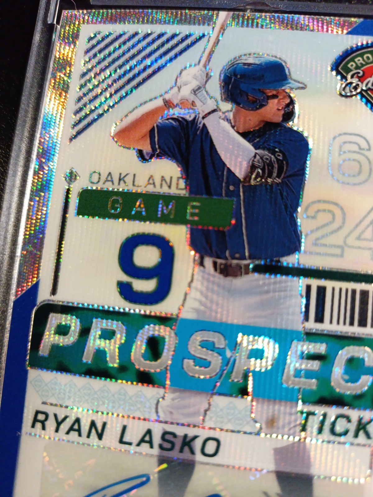 /75 Autograph Ryan Lasko Athletics Rookie Wave Prizm Baseball Card 