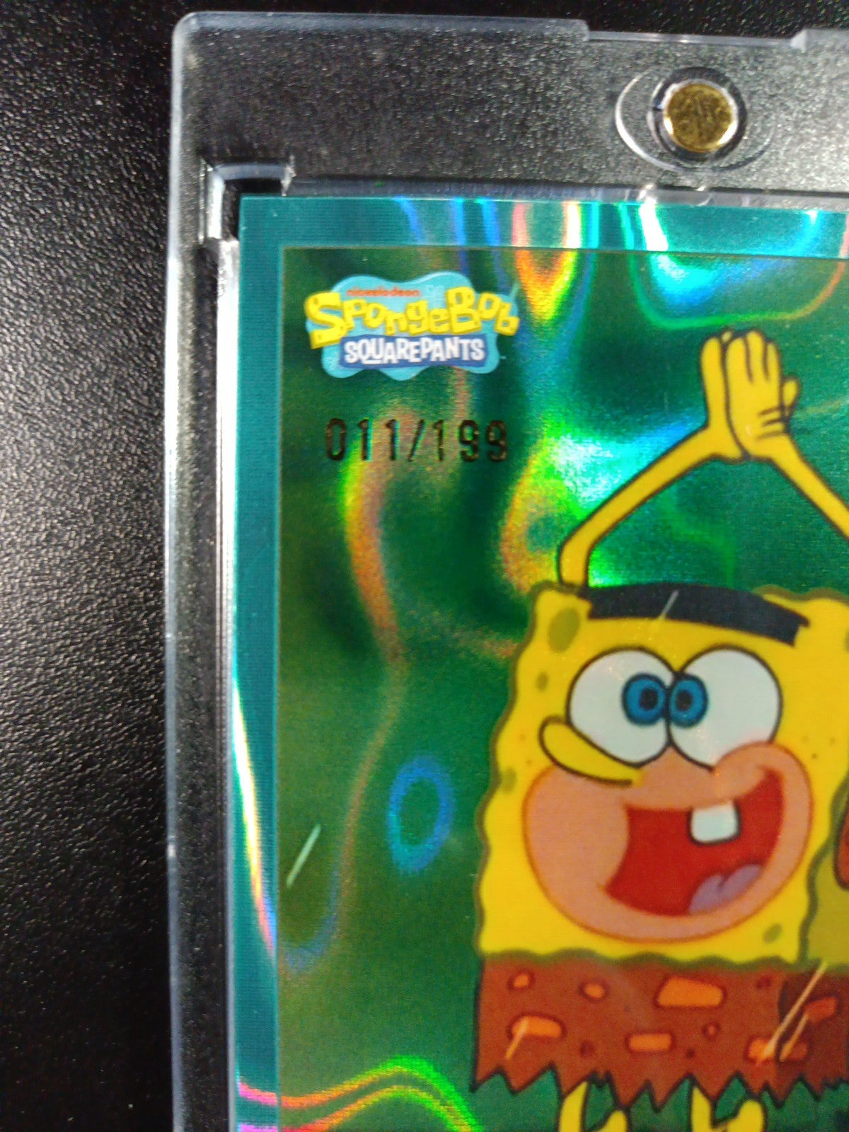 SpongeBob 11/199 SpongeGar LOW NUMBER Aqua Lava Refractor Card Topps Chrome /199