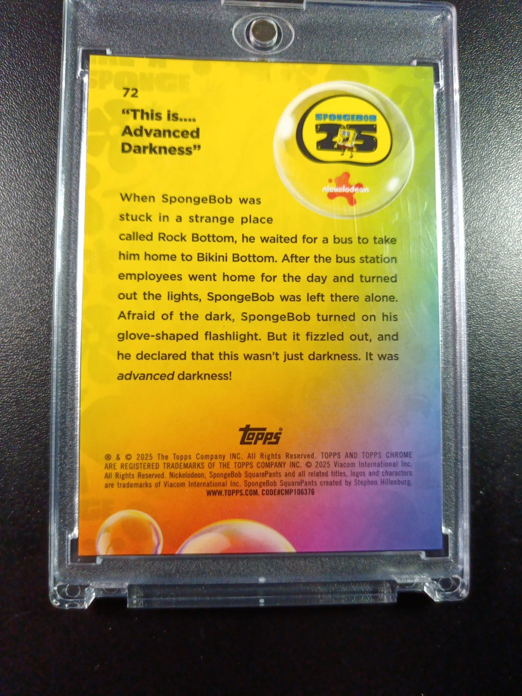 SpongeBob 113/199 This Is Advanced Darkness Aqua Lava Refractor Card Topps /199