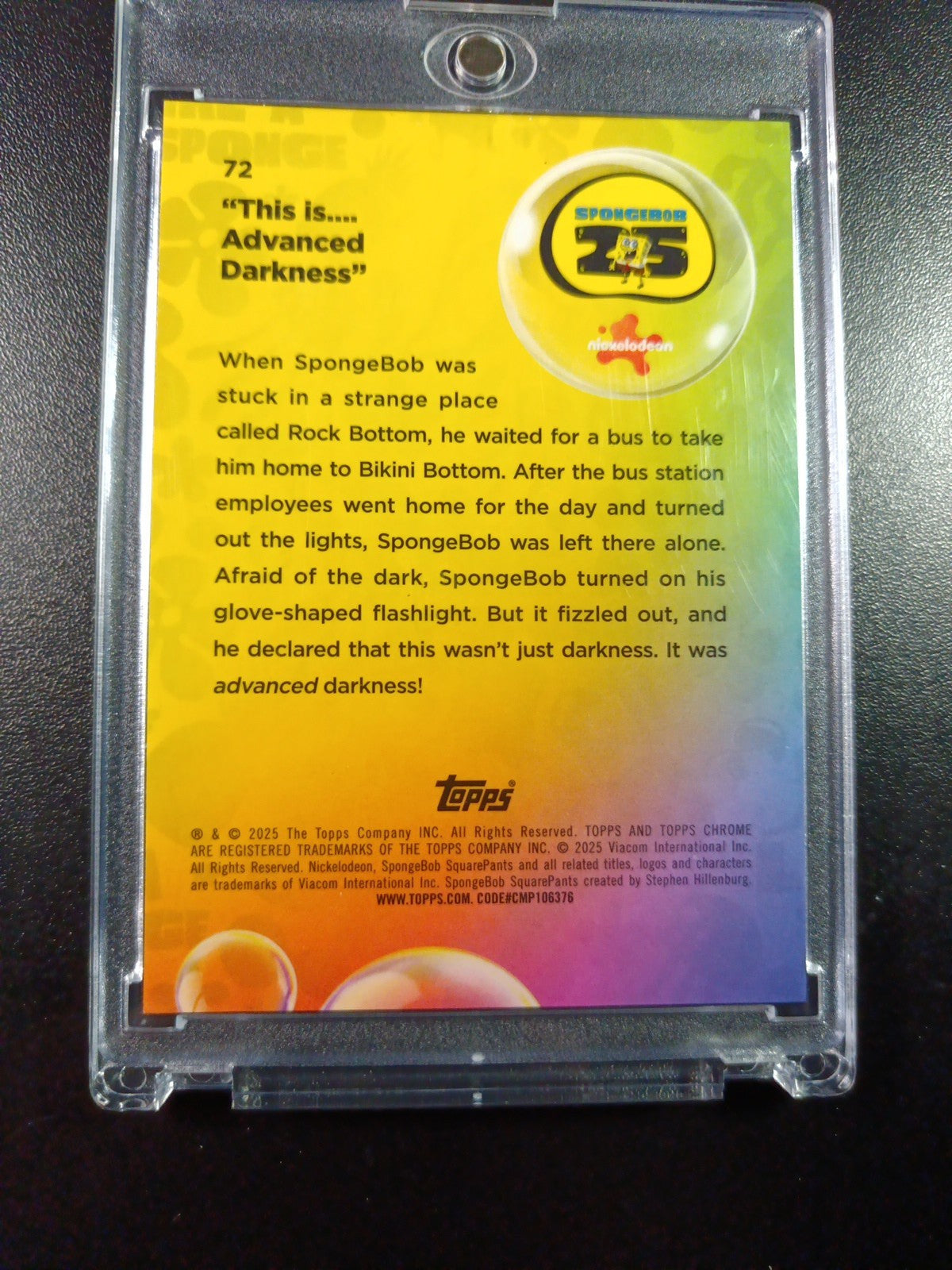 SpongeBob 113/199 This Is Advanced Darkness Aqua Lava Refractor Card Topps /199