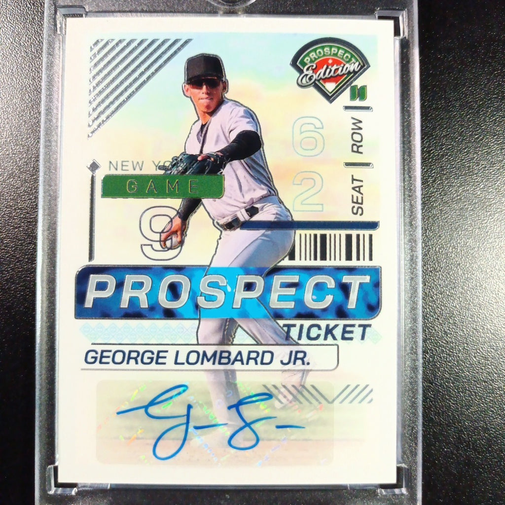 Yankees Rookie Autograph George Lombard Jr Prospect Glossy Baseball Card